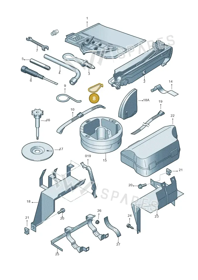 4D0012243 — Audi RS6 qu. (2003-2004) diagram 195011100, position 8