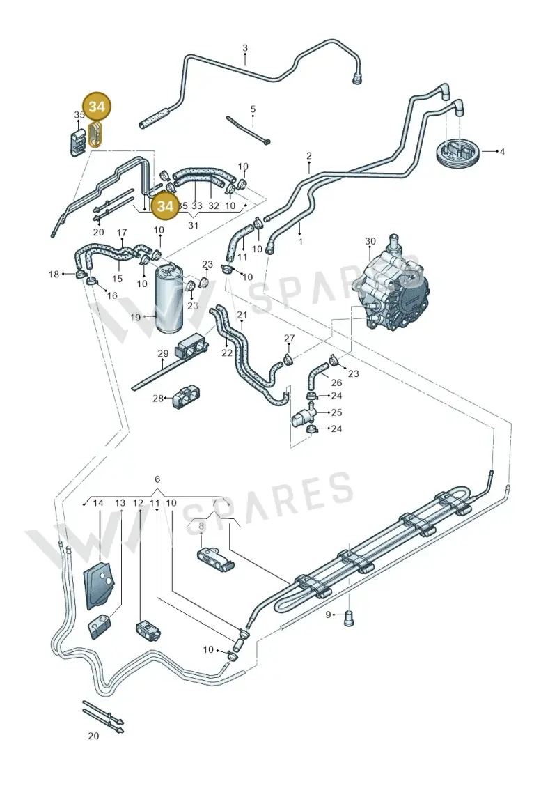 4D0201245G — Audi A6/S6/Avant/qu.   05> (2004-) diagram 448201250, position 34