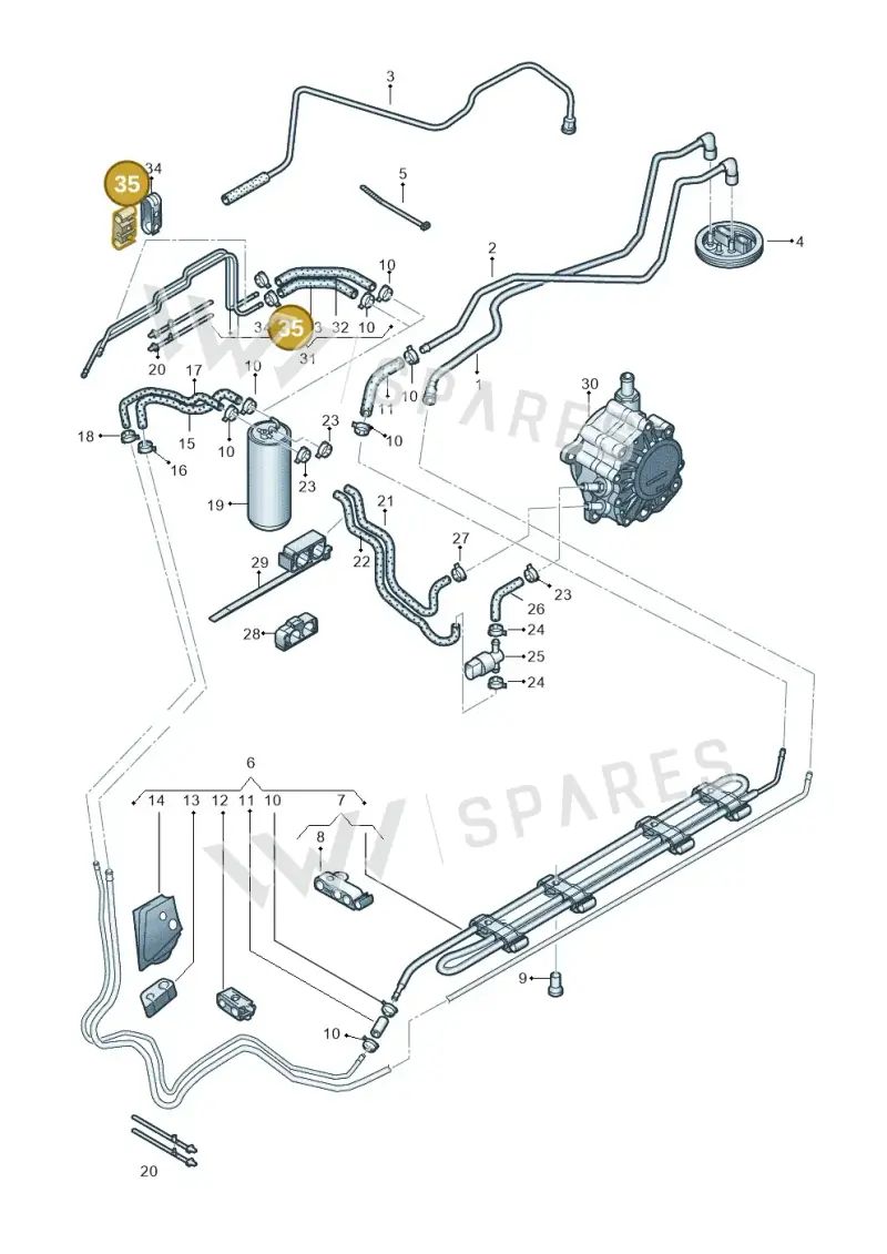 4D0201449D — Audi A6/S6/Avant/qu.   05> (2004-) diagram 448201250, position 35