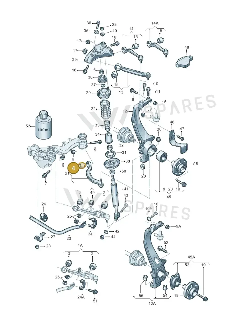 4D0407183AC — Audi A4     F>8D-W-.. (1995-1997) diagram 156407100, position 4