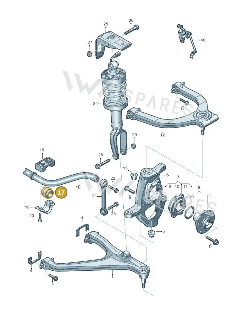 4D0411327J — Audi R8 Spyder (2015-2024) diagram 872407000, position 17