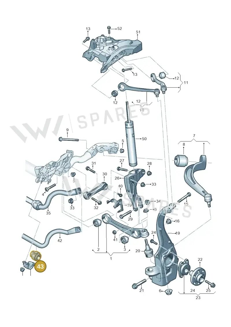4D0411327J — Audi A6 2.0 (2018-) diagram 897407000, position 43