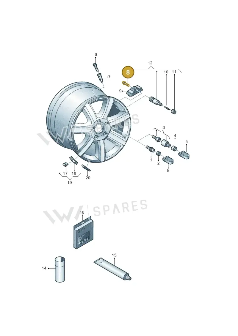 4D0601365 — Audi A3 Sportback (2019-2021) diagram 618601200, position 8