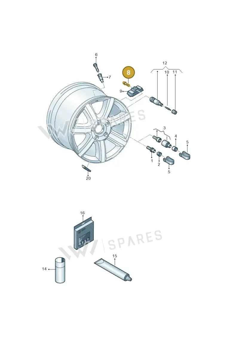 4D0601365 — Audi RS6 Avant (2019-) diagram 752601200, position 8