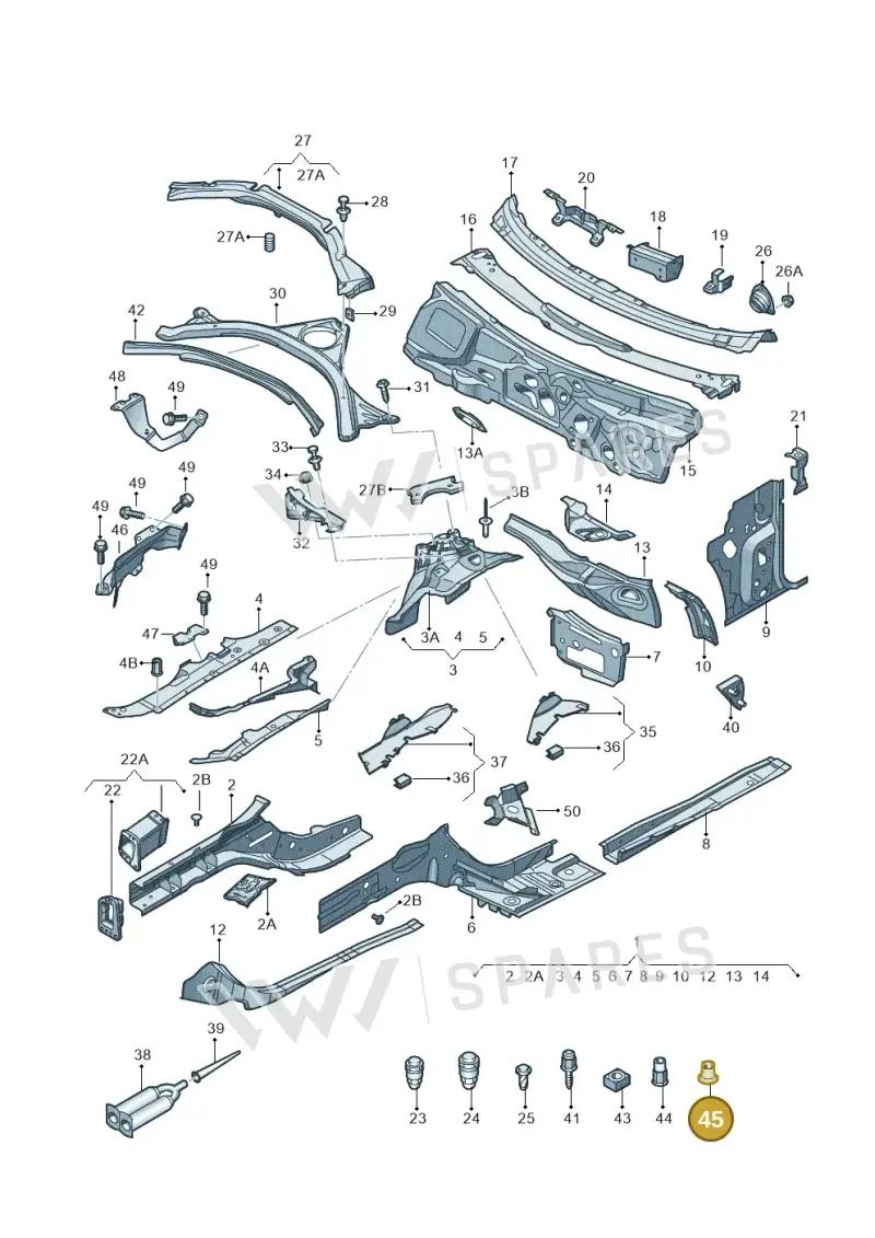 4D0803217L — Audi A7 Sportback (2014-2018) diagram 711803000, position 45