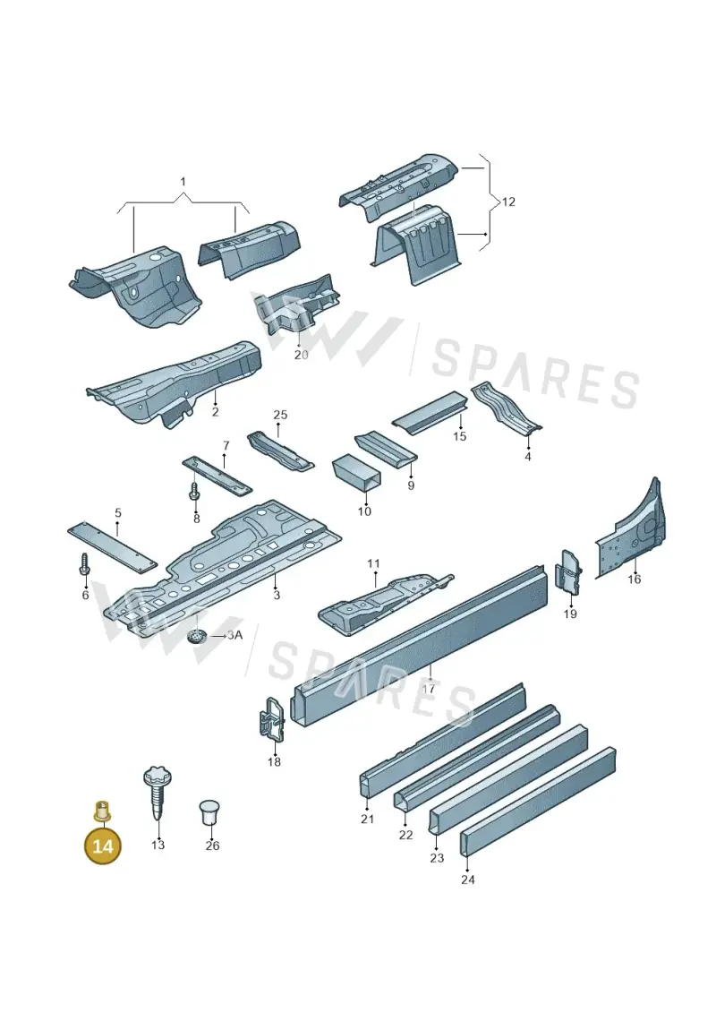 4D0803217M — Audi A8 (2013-2018) diagram 696803150, position 14