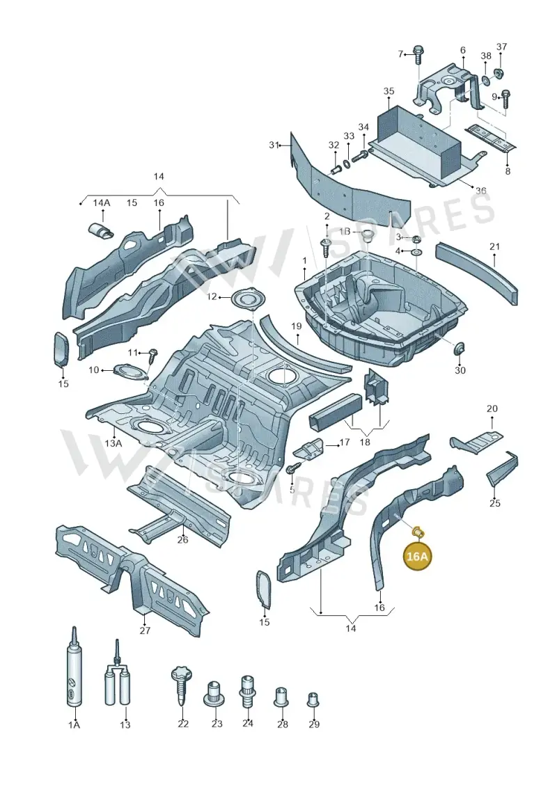 4D0803217M — Audi A8 (2013-2018) diagram 696803250, position 16A
