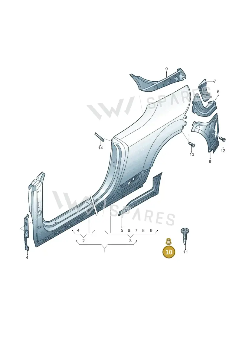 4D0803217M — Audi TT RS (2016-2023) diagram 850809600, position 10