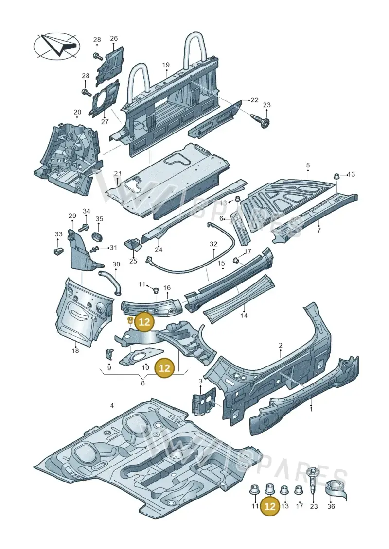 4D0803217M — Audi TT RS (2016-2023) diagram 850813100, position 12