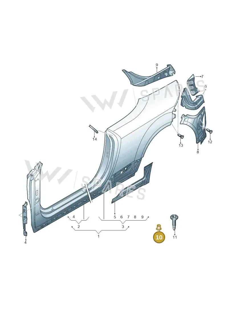 4D0803217Q — Audi TTRS Coupe (2016-2023) diagram 850809600, position 10