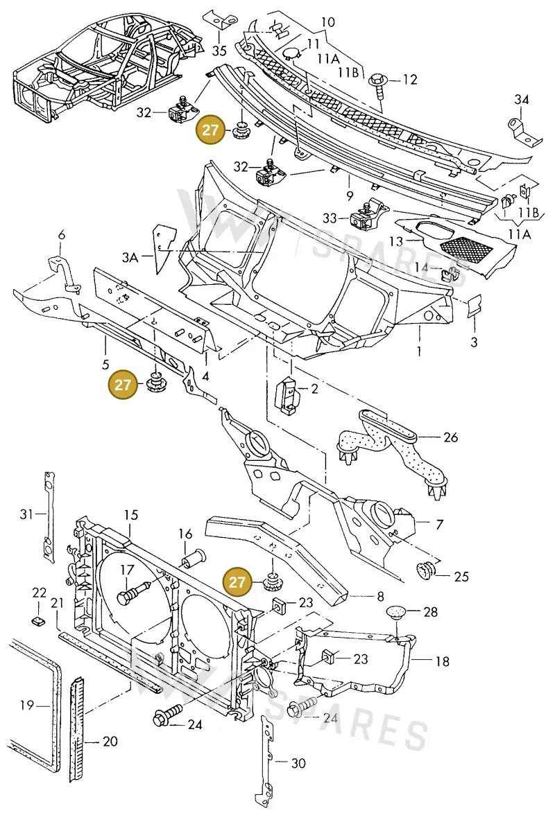 4D0803583B — Audi A8 quattro (1999-2002) diagram 153805000, position 27