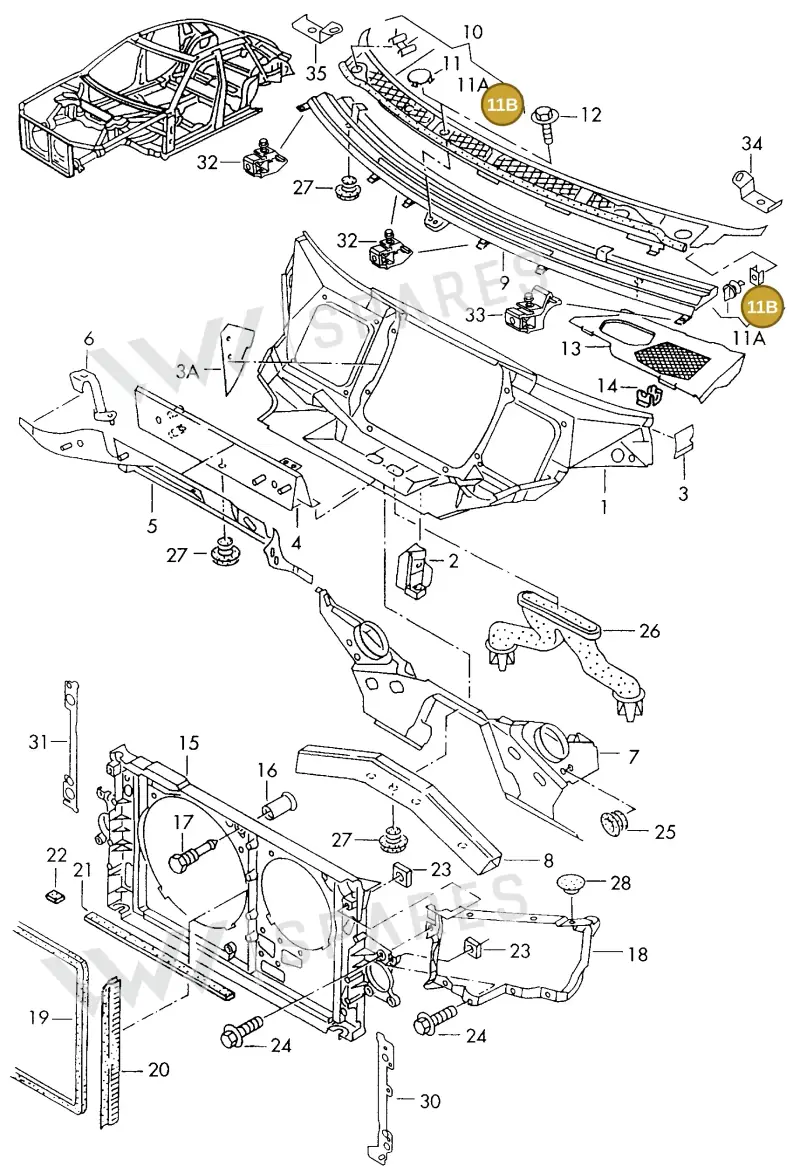 4D0805469B — Audi A8 quattro (1999-2002) diagram 153805000, position 11B