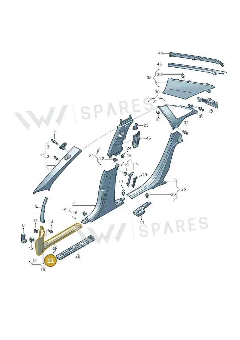 4D0867299A — Audi A8L (2017-2022) diagram 838867650, position 11