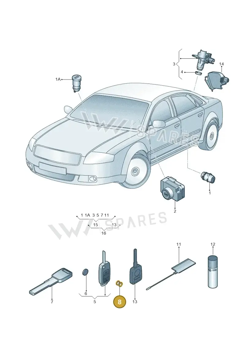 4D0905835 — Audi A8/S8/qu. lang    08> (2007-) diagram 291837100, position 8