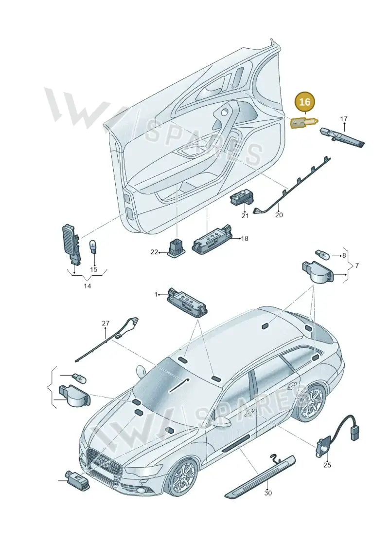 4D0919063A — Audi RS6 Avant (2013-2018) diagram 758947100, position 16