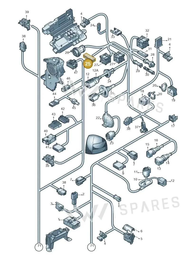 4D0937501 — Audi A3/S3/Sportb./qu. 08 (2007-) diagram 638971830, position 25