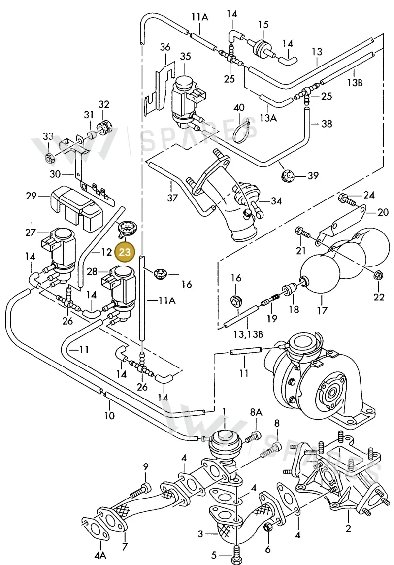 4D0971872A — Audi A8 quattro (1999-2002) diagram 152131200, position 23