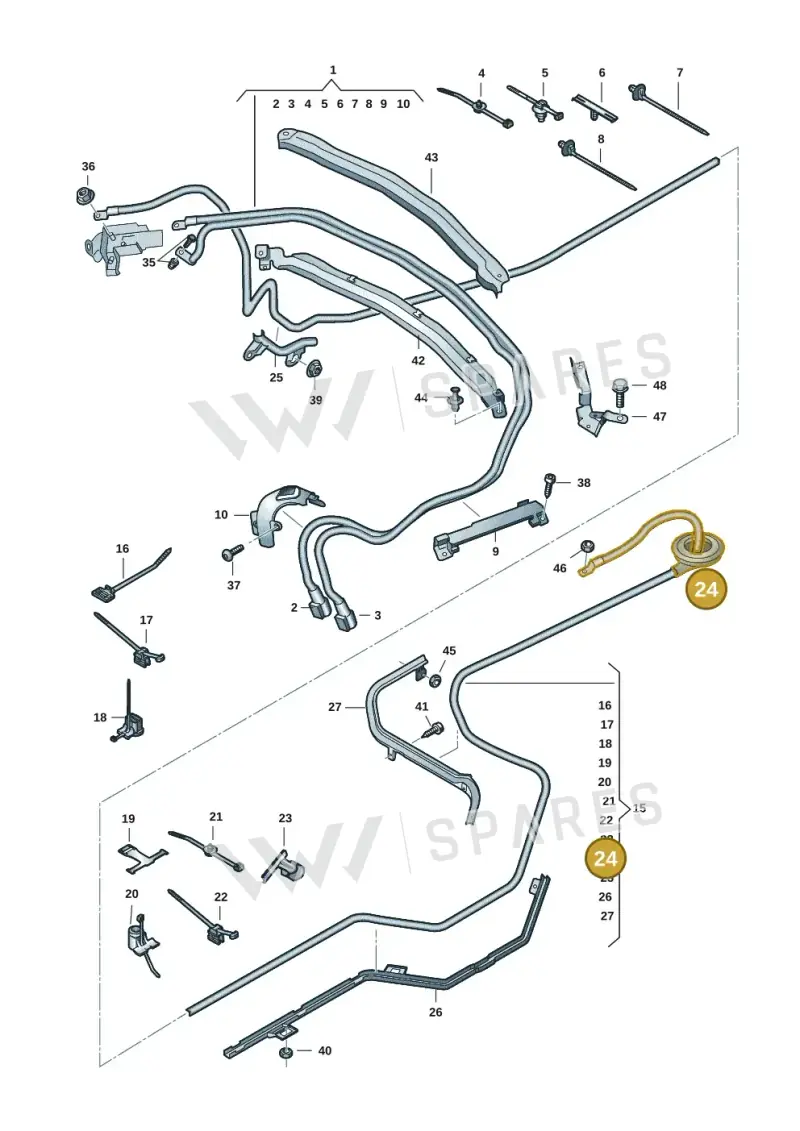 4D0971908B — Audi A5 Sportback (2016-2020) diagram 849972001, position 24
