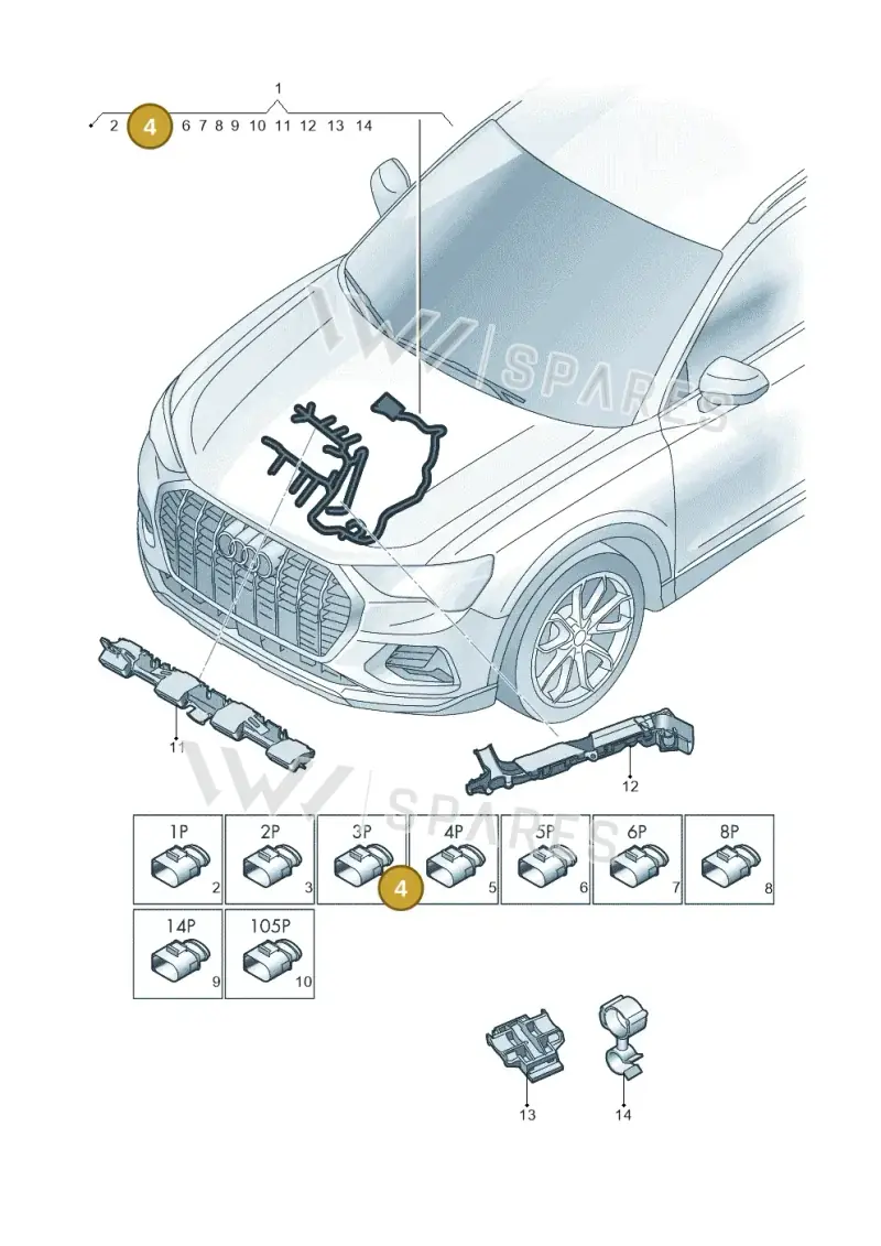 4D0971993A — Audi Q3 quattro (2018-2019) diagram 597971210, position 4