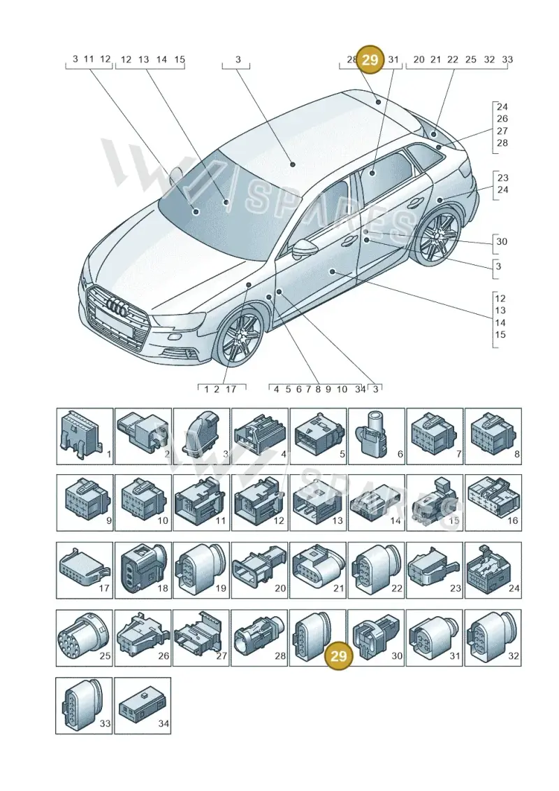 4D0973725 — Audi RS3 Limousine (2017-2020) diagram 890971790, position 29