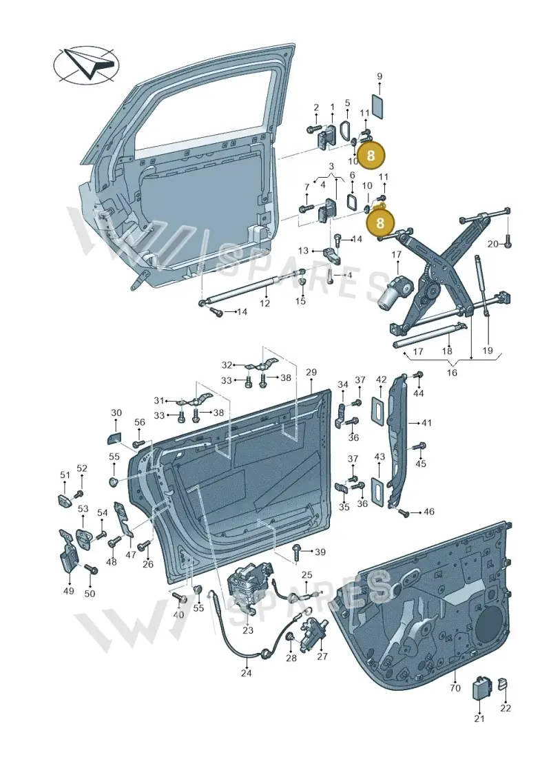 4D4831549A — Audi A8L (2017-2022) diagram 838833000, position 8