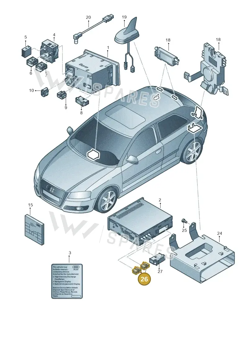 4E0035604K — Audi RS3 Sportback (2011-2012) diagram 638035000, position 26