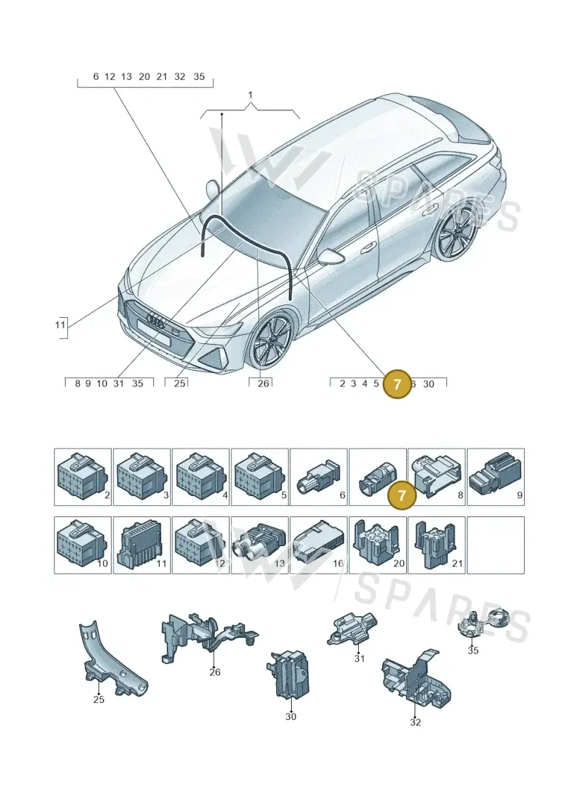 4E0035749F — Audi RS6 Avant (2019-) diagram 537971900, position 7