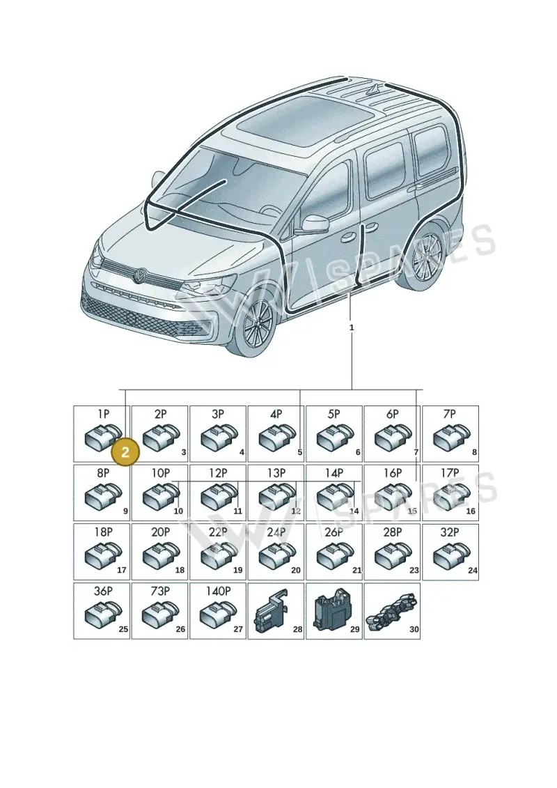 4E0035750D — Volkswagen Caddy Maxi (2020-2025) diagram 2ka971090, position 2