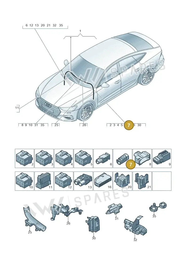 4E0035750E — Audi A7 (2021-) diagram 435971900, position 7