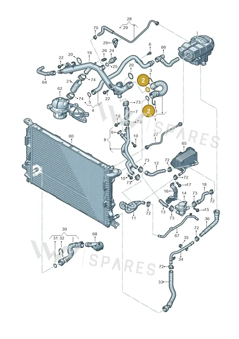 4E0121666 — Audi A7 Sportback (2014-2018) diagram 711121300, position 2