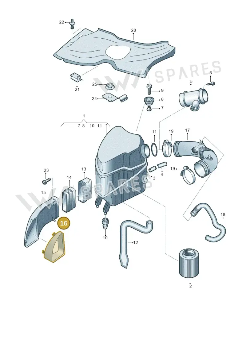 4E0129617P — Audi A8/S8/qu. lang (2003-2007) diagram 291133400, position 16