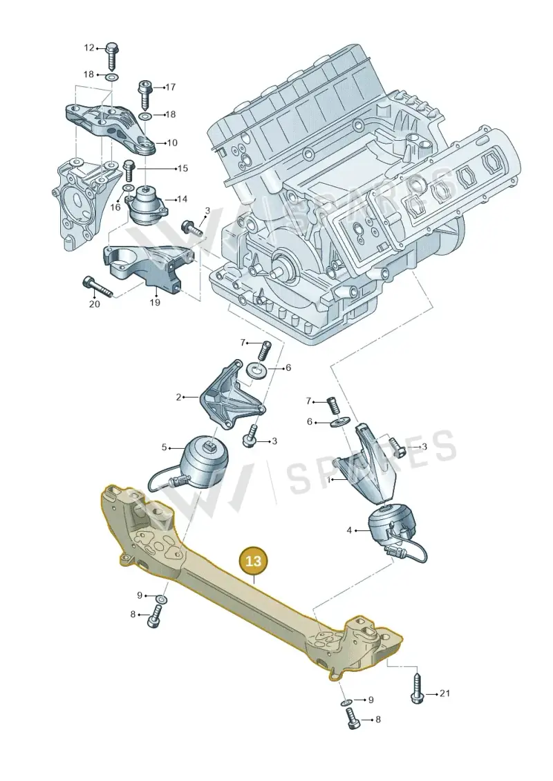 4E0199205Q — Audi A8/S8/qu. lang    08> (2007-) diagram 291199100, position 13