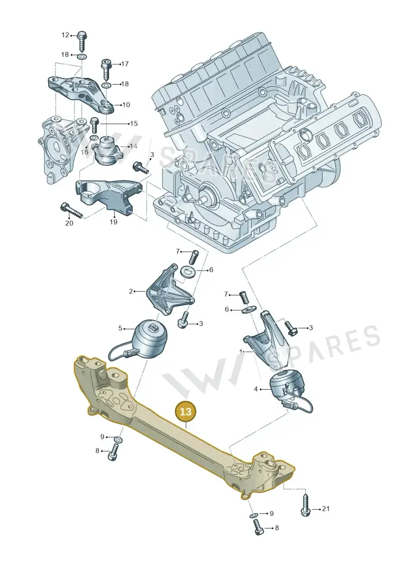 4E0199205R — Audi A8/S8/qu. lang    08> (2007-) diagram 291199100, position 13