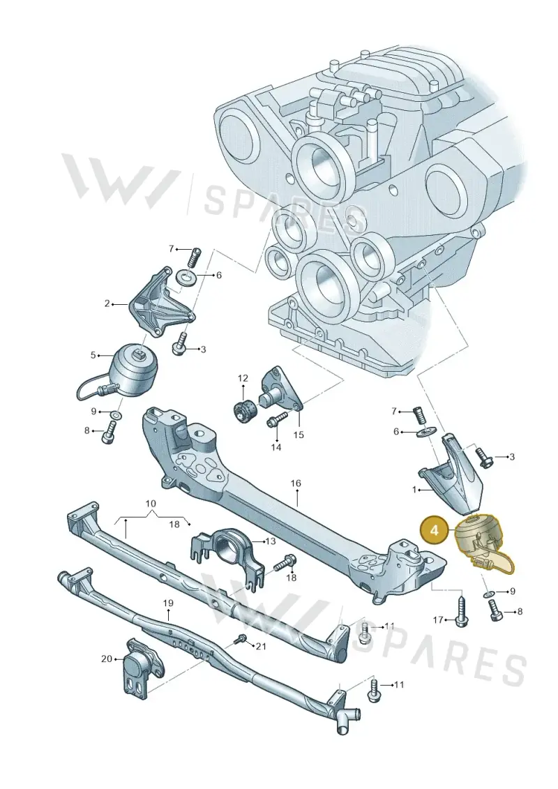 4E0199381FK — Audi A8/S8/qu. lang (2003-2007) diagram 291199300, position 4