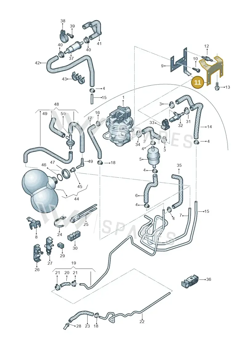 4E0201827D — Audi A8/S8/qu. lang    08> (2007-) diagram 291201850, position 11