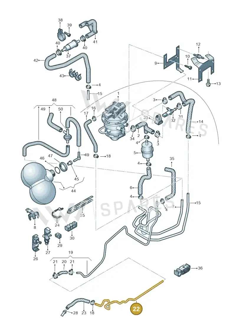 4E0201933J — Audi A8/S8/qu. lang (2003-2007) diagram 291201850, position 22