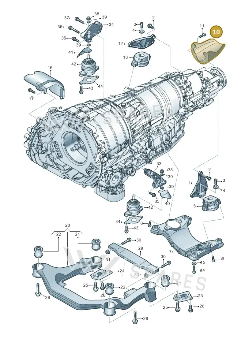 4E0301325A — Audi A8/S8/qu. lang    08> (2007-) diagram 291399800, position 10