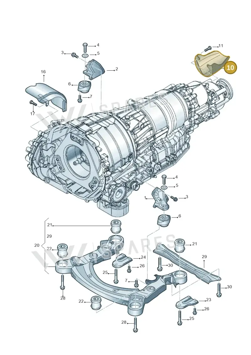 4E0301325A — Audi A6/S6/Avant/qu.   05> (2004-) diagram 448399800, position 10