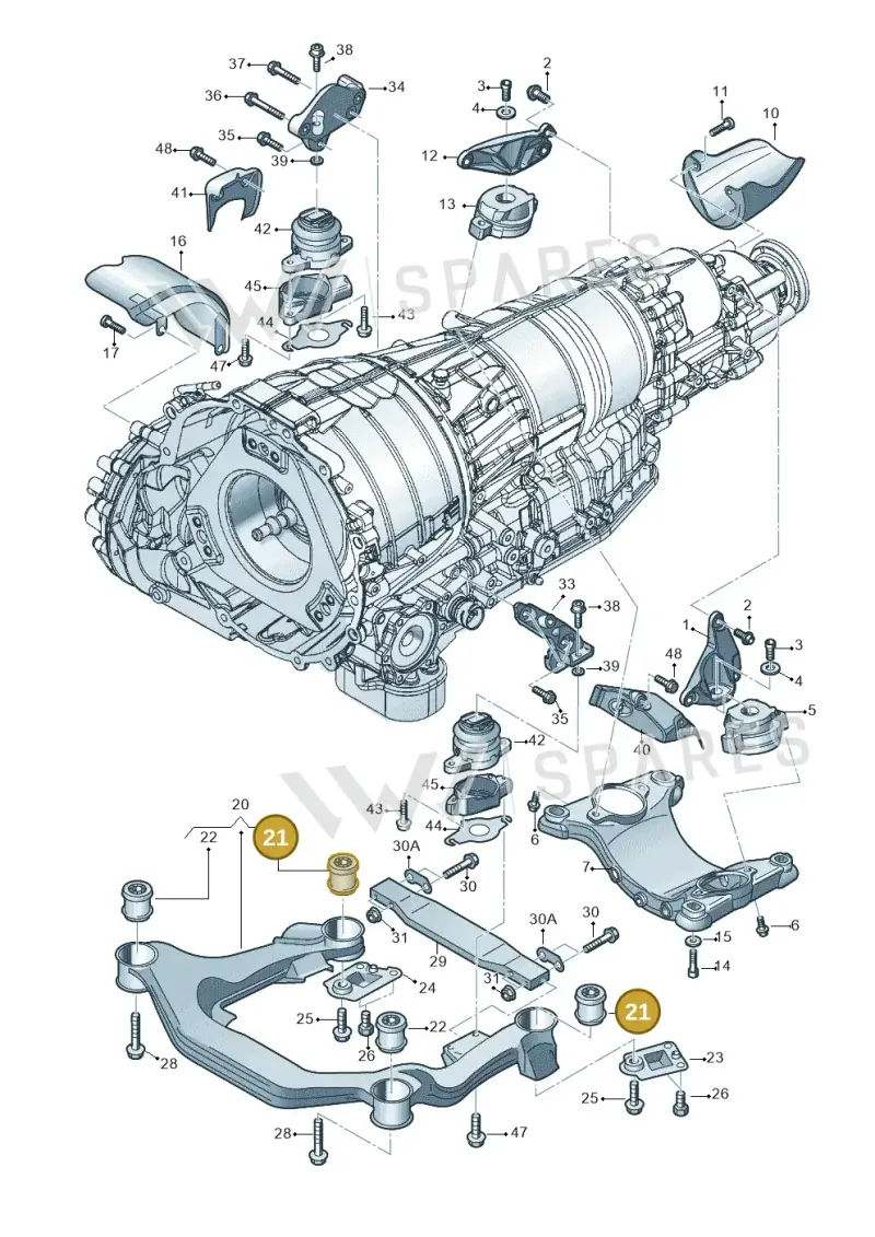 4E0399419 — Audi A8/S8/qu. lang    08> (2007-) diagram 291399820, position 21