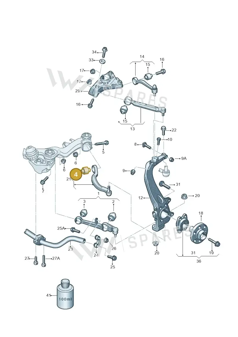 4E0407183J — Audi A8/S8/qu. lang    08> (2007-) diagram 258407000, position 4