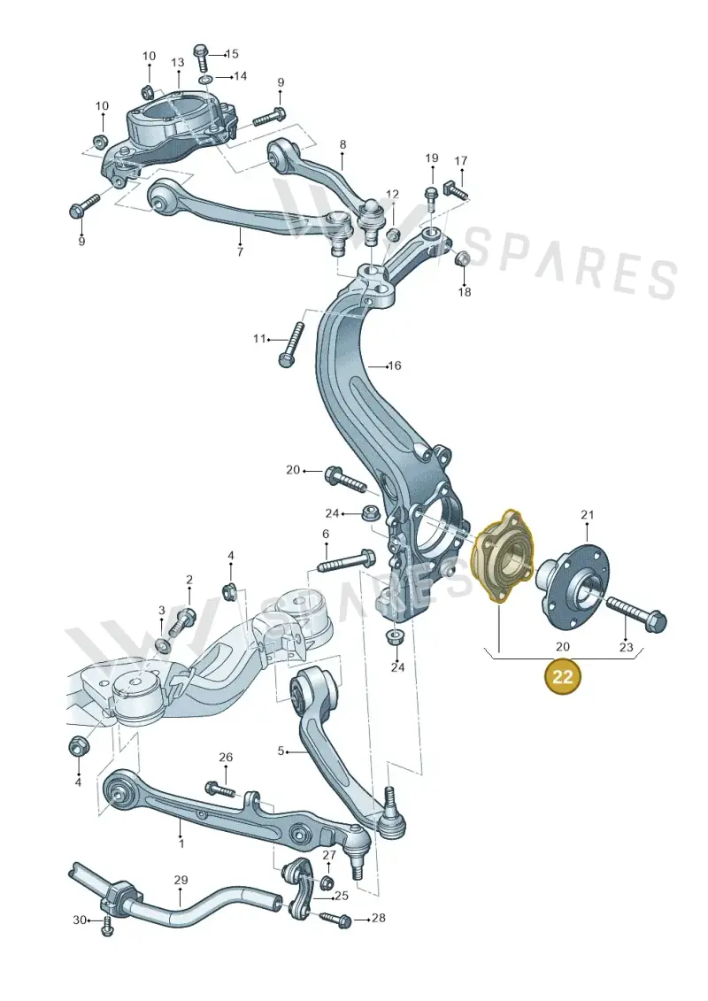 4E0598625A — Audi A8/S8/qu. lang    08> (2007-) diagram 291407050, position 22