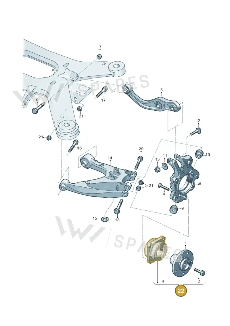 4E0598625A — Audi A8/S8/qu. lang    08> (2007-) diagram 291505060, position 22