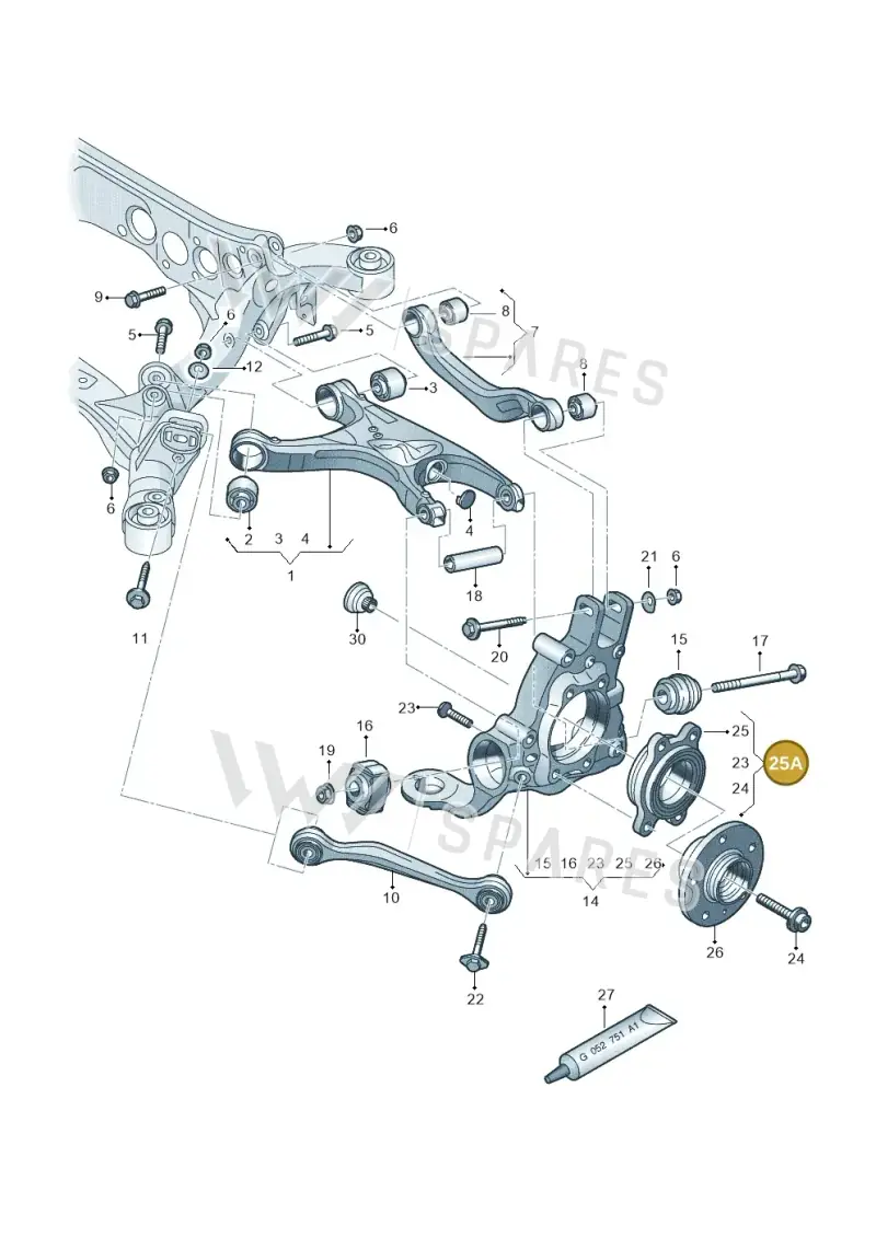 4E0598625A — Audi A8L qu. 3.0 TDI (2013-2018) diagram 620505100, position 25A