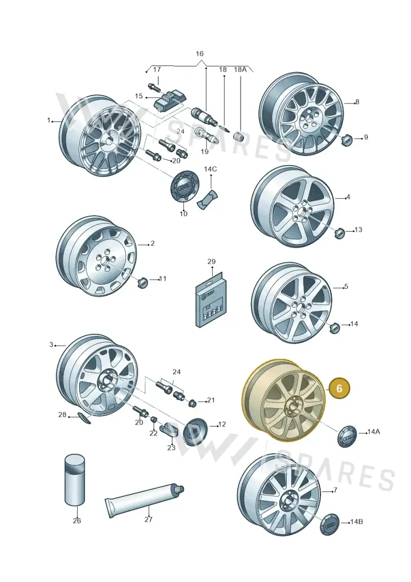 4E0601025AB1H7 — Audi A4/S4/Av./qu. (2001-2004) diagram 256601800, position 6