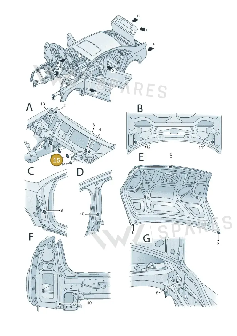 4E0805673B — Audi A8/S8/qu. lang    08> (2007-) diagram 291803900, position 15
