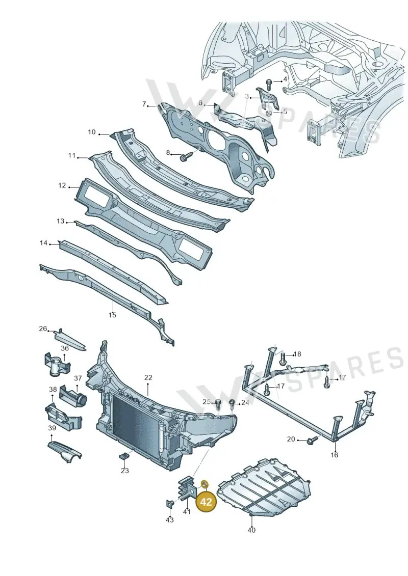 4E0805831 — Audi TTS Coupe 2.0 (2010-2014) diagram 609805000, position 42