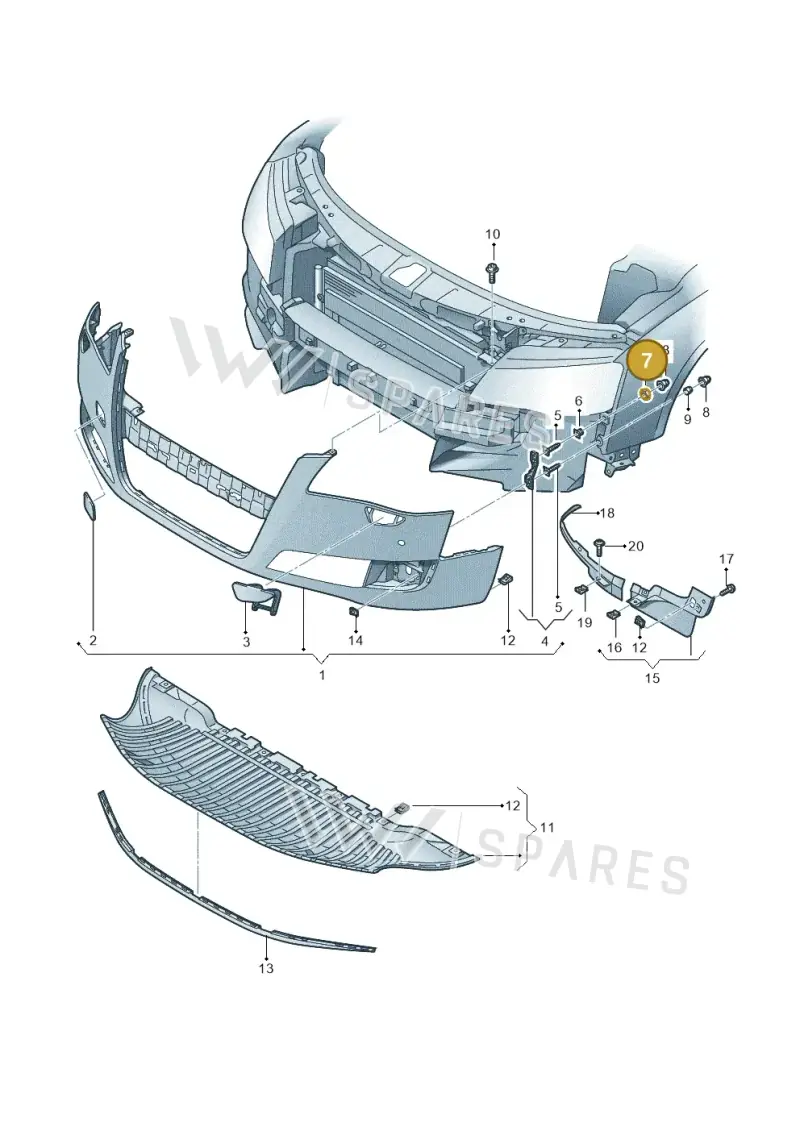 4E0805831 — Audi A8L qu. 3.0 TDI (2009-2014) diagram 696807100, position 7