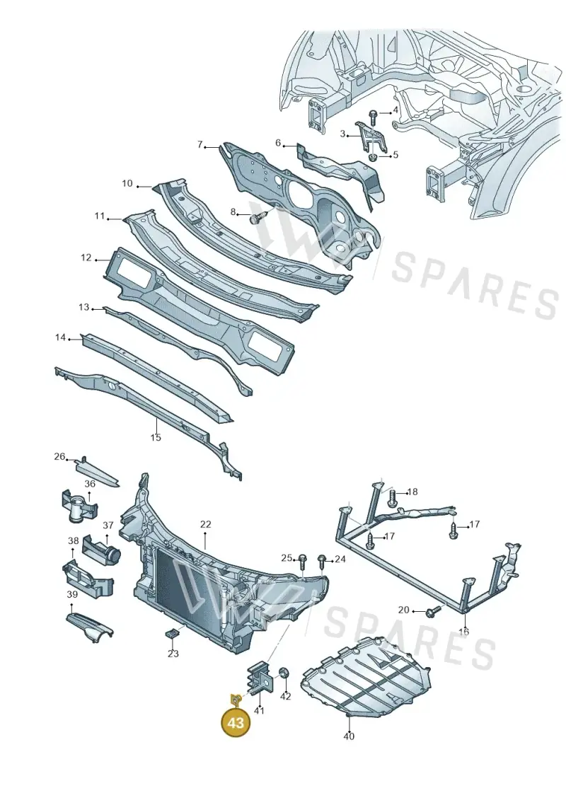 4E0805949 — Audi TTS Coupe 2.0 (2010-2014) diagram 609805000, position 43