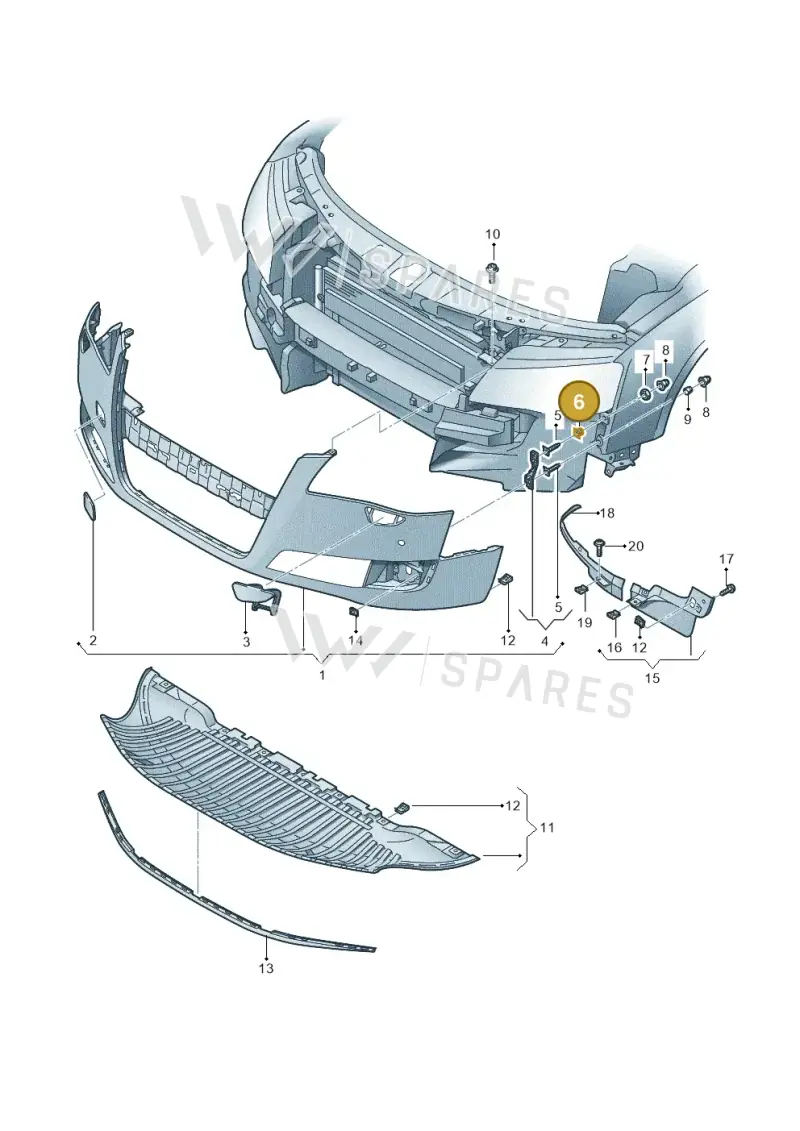 4E0805949 — Audi A8L qu. 3.0 TDI (2009-2014) diagram 696807100, position 6