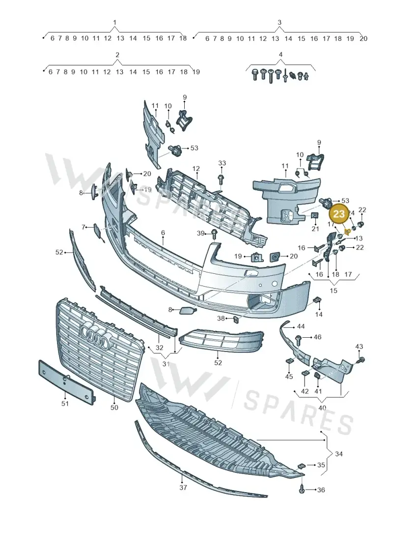 4E0805949 — Audi A8L qu. 3.0 TDI (2013-2018) diagram 771807100, position 23